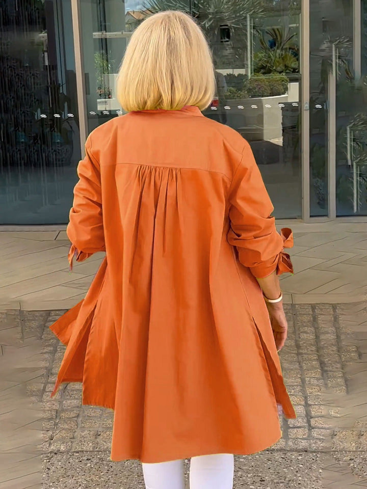 Liora™ - Veste Chemise Longue Boutonnée en Coton (Aujourd'hui seulement : 1 acheté = 1 offert !)