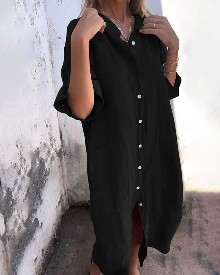 Isabelle | Ibiza-stijl hemdjurk met luchtige pasvorm