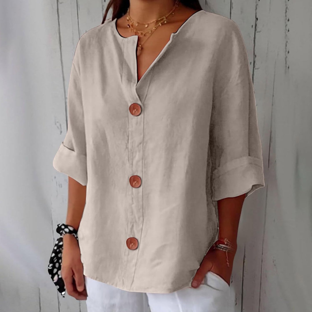 Marjolaine | Linnen blouse met kustgevoel en natuurlijke elegantie