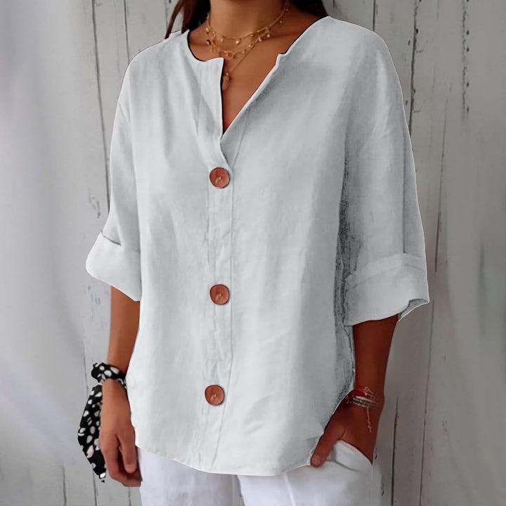 Marjolaine | Linnen blouse met kustgevoel en natuurlijke elegantie
