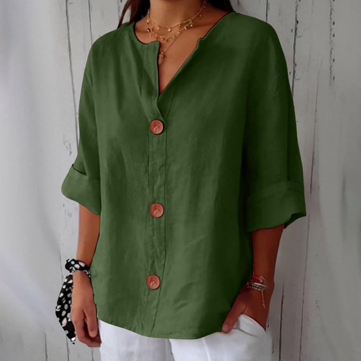 Marjolaine | Linnen blouse met kustgevoel en natuurlijke elegantie
