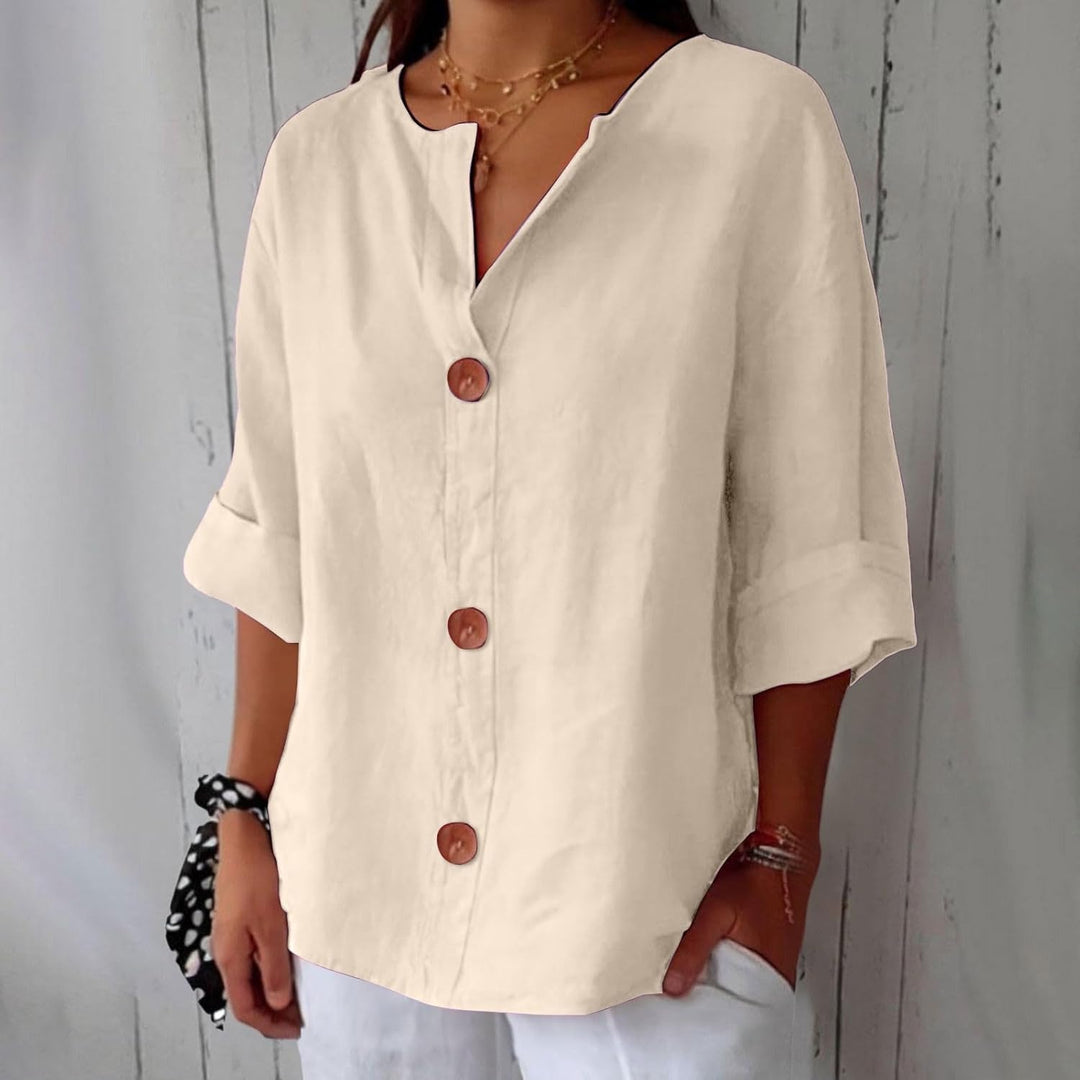 Marjolaine | Linnen blouse met kustgevoel en natuurlijke elegantie