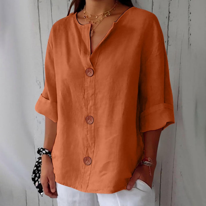 Marjolaine | Linnen blouse met kustgevoel en natuurlijke elegantie