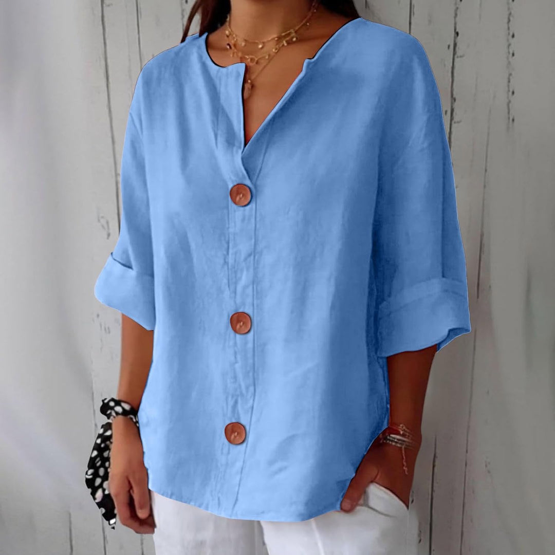 Marjolaine | Linnen blouse met kustgevoel en natuurlijke elegantie