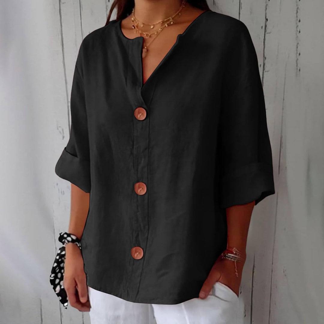 Marjolaine | Linnen blouse met kustgevoel en natuurlijke elegantie