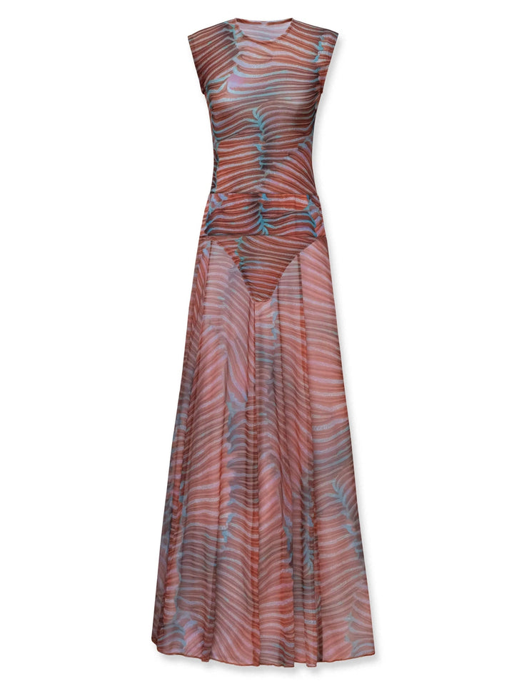 Marilène | Chique Set in Mesh & Golvende Print