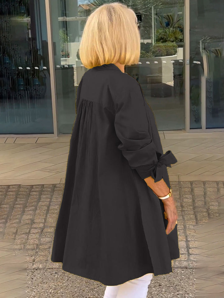 Liora™ - Veste Chemise Longue Boutonnée en Coton (Aujourd'hui seulement : 1 acheté = 1 offert !)