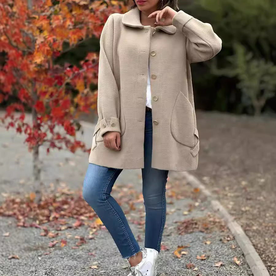 Selena | Klassieke oversize mantel met knoopsluiting