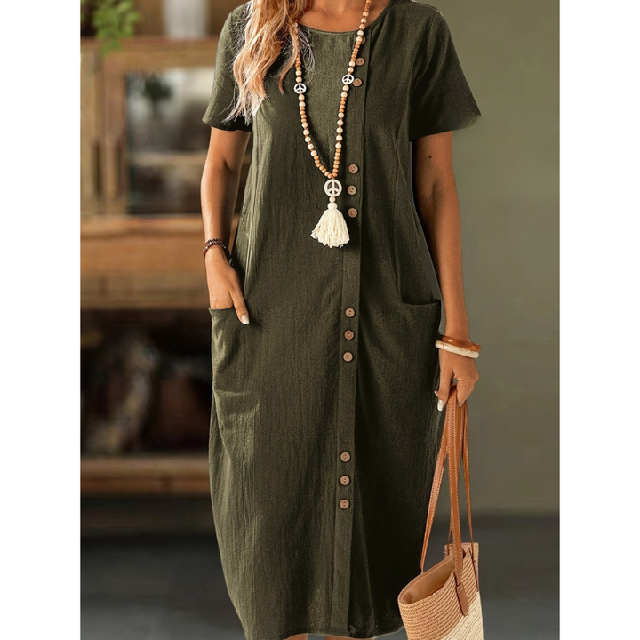 Lina | Zomerse jurk met knopen en zakken