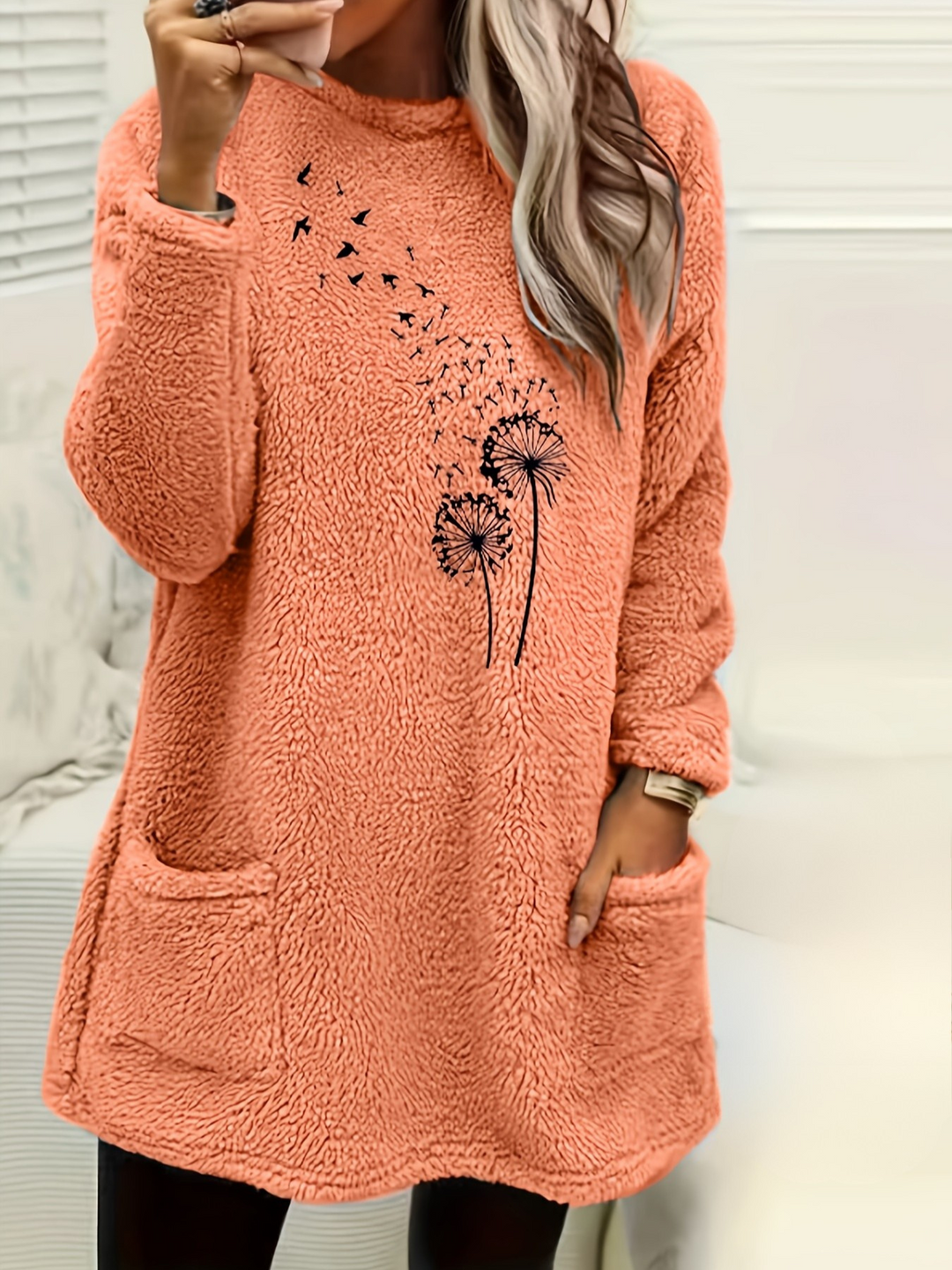 Flora | Gebreide trui met botanische print