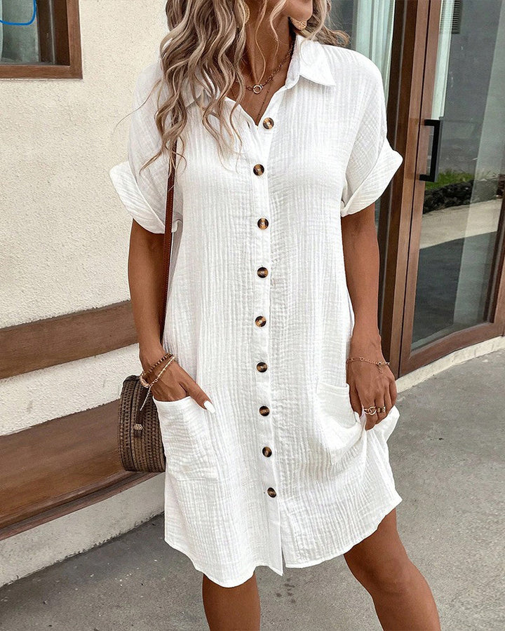 Bernadette | Casual polojurk met knoopsluiting en zakken