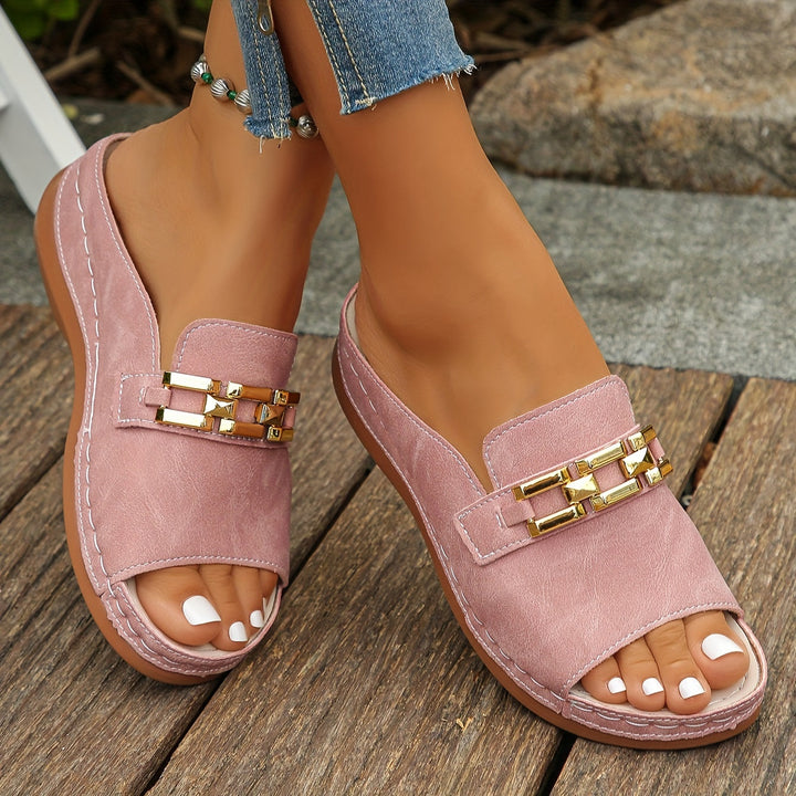 Romy – Goudschakel Instapsandalen voor Dames