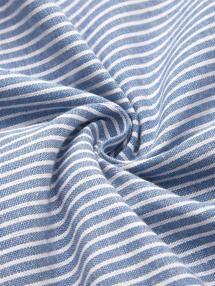 Renée | Gestreepte midi-jurk met elegante pasvorm