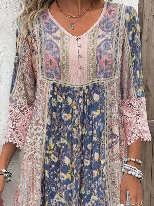 Mirabel | Boho Jurk met Kantdetails