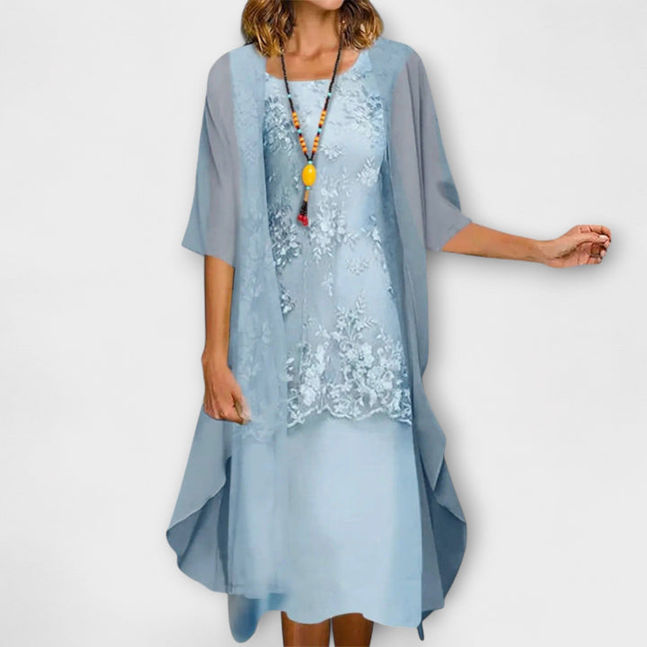 Céline | Elegante jurk met smokdetail en verfijnde afwerking