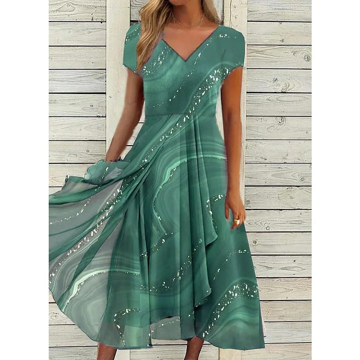 Naomi | V-hals Midi Jurk